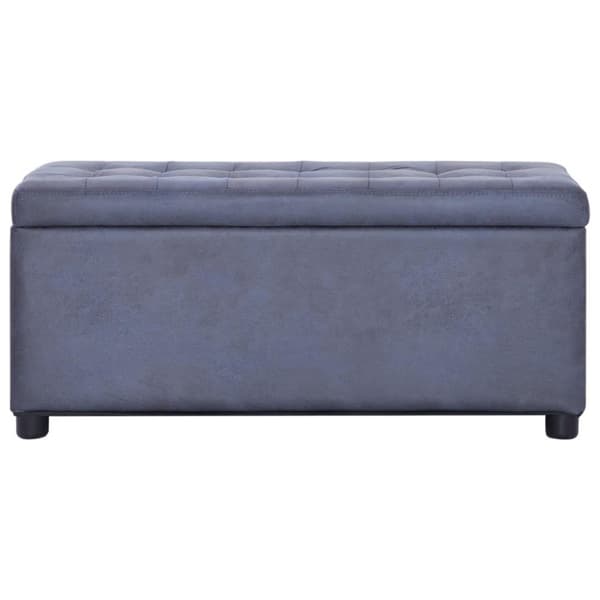 vidaXL Ottoman med förvaring 87,5 cm grå konstmocka