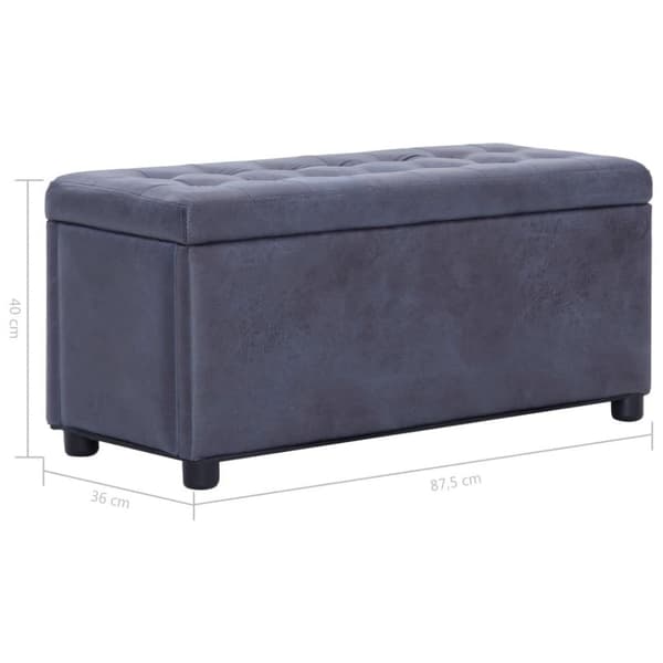 vidaXL Ottoman med förvaring 87,5 cm grå konstmocka