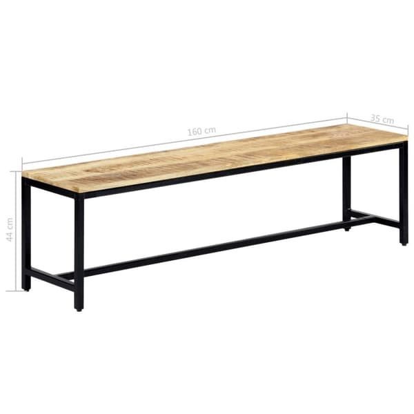 vidaXL Spisebenk 160 cm grov heltre mango