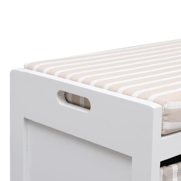 vidaXL entrébænk 70 x 33,5 x 45 cm kejsertræ hvid