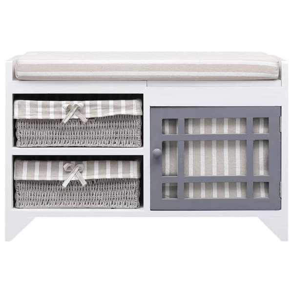 vidaXL entrébænk 70 x 33,5 x 45 cm kejsertræ hvid