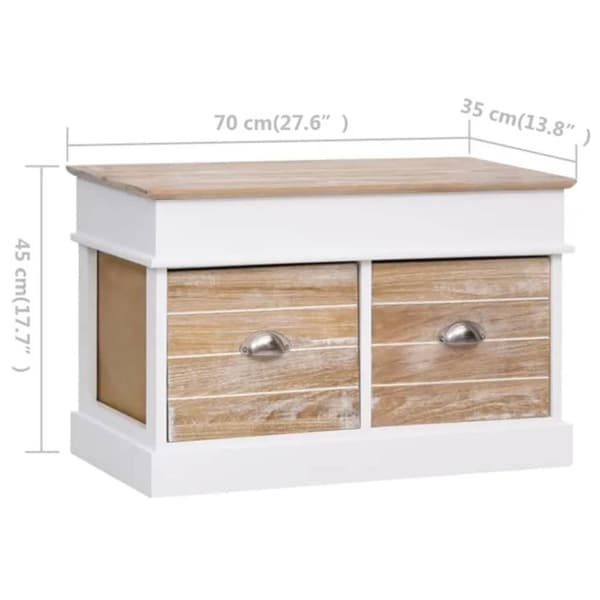 vidaXL entrébænk 70 x 35 x 45 cm kejsertræ