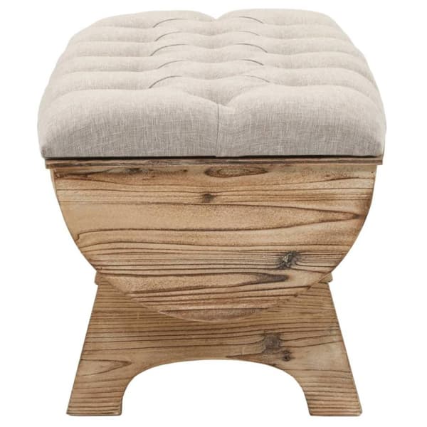vidaXL opbevaringsbænk massivt træ og stof 103 x 51 x 44 cm