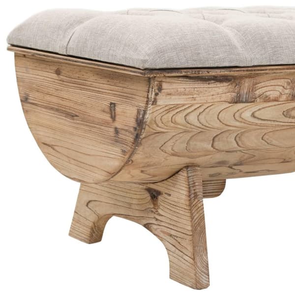 vidaXL opbevaringsbænk massivt træ og stof 103 x 51 x 44 cm