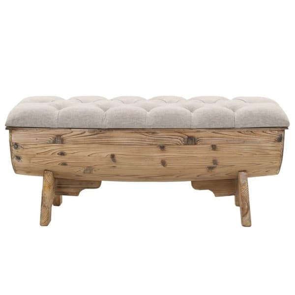 vidaXL opbevaringsbænk massivt træ og stof 103 x 51 x 44 cm