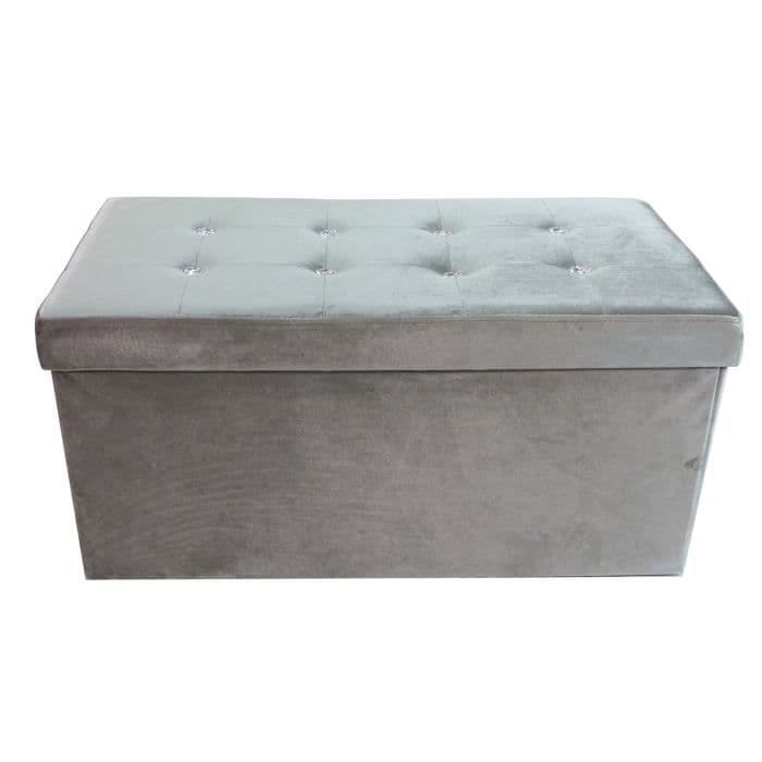 Puuvillapuusta kokoon taitettava timanttipenkki - 76 x 38 x 38 cm - harmaa