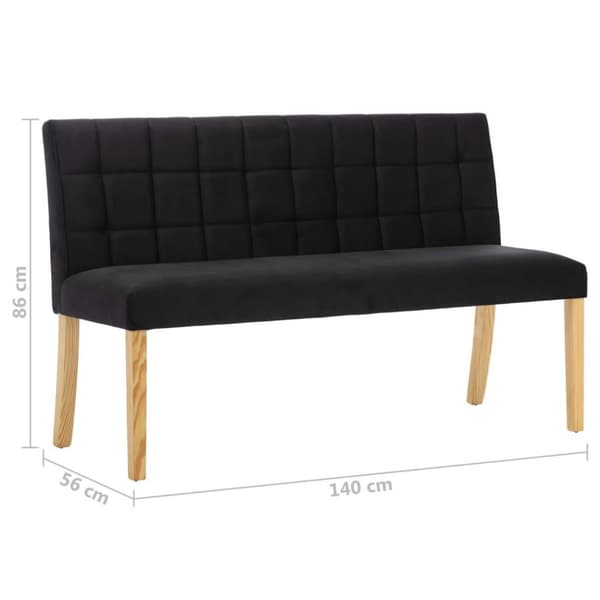 vidaXL bænk 140 cm fløjl sort