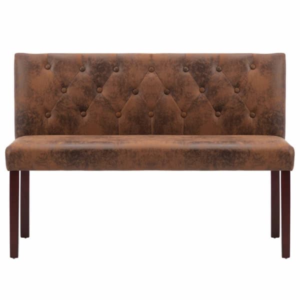 vidaXL Bänk 120 cm konstmocka brun