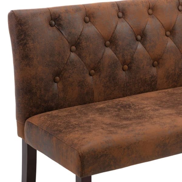 vidaXL Bänk 120 cm konstmocka brun