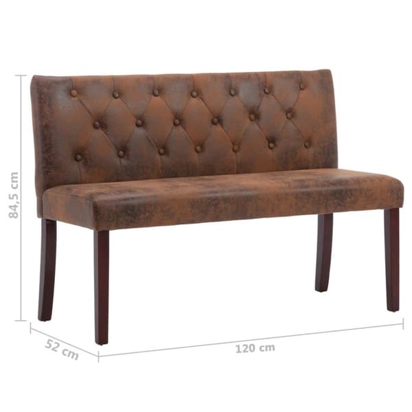 vidaXL Bänk 120 cm konstmocka brun
