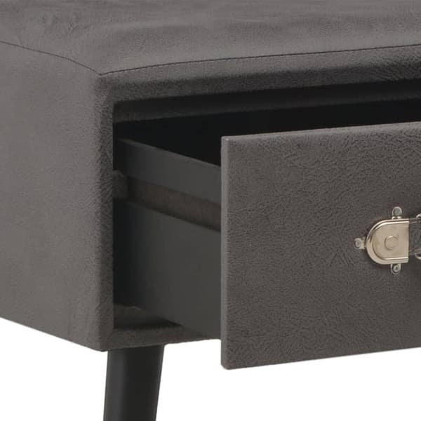 vidaXL bænk med skuffer 80 cm grå kunstlæder