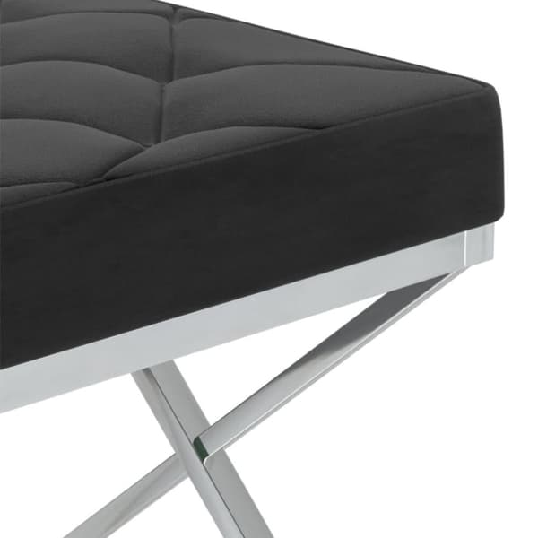 vidaXL Bänk 97 cm svart sammet och rostfritt stål