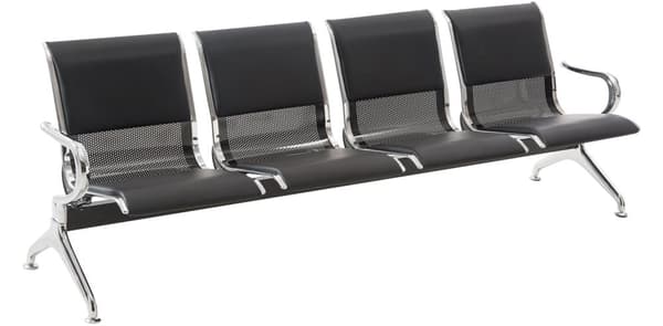 CLP Bænk Airport Kunstlæder sort/sort-4 pers