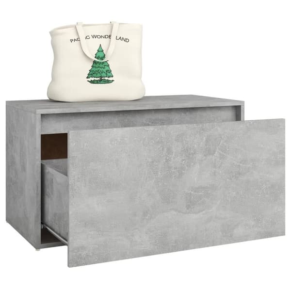 vidaXL Eteisen penkki 80x40x45 cm betoninharmaa lastulevy