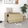 Miniatyrbillede 3 af 10: vidaXL entrébænk 80x40x45 cm spånplade sonoma-eg