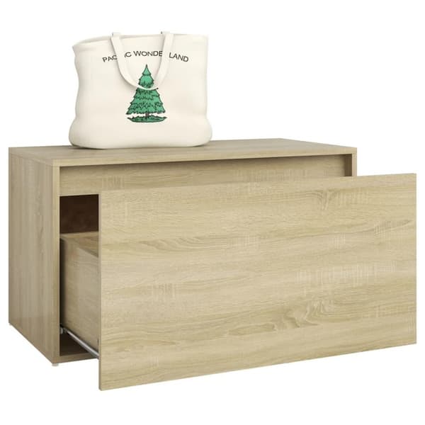 vidaXL entrébænk 80x40x45 cm spånplade sonoma-eg