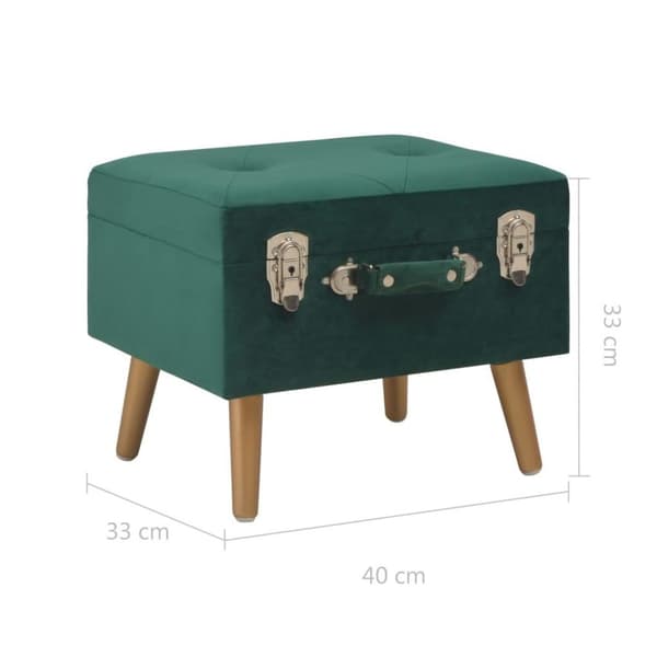 vidaXL Förvaringspall 40 cm grön sammet