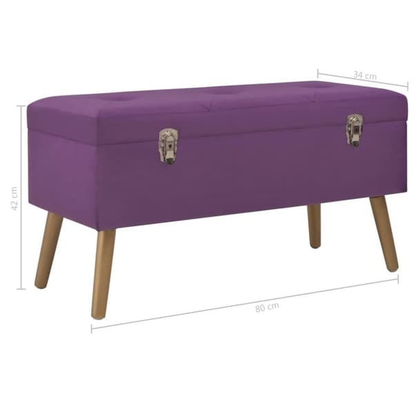 vidaXL Bänk med förvaringsutrymme 80 cm lila sammet