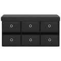 Miniatyrbillede 4 af 11: vidaXL foldbar opbevaringsbænk 76x38x38 cm kunstlærred sort