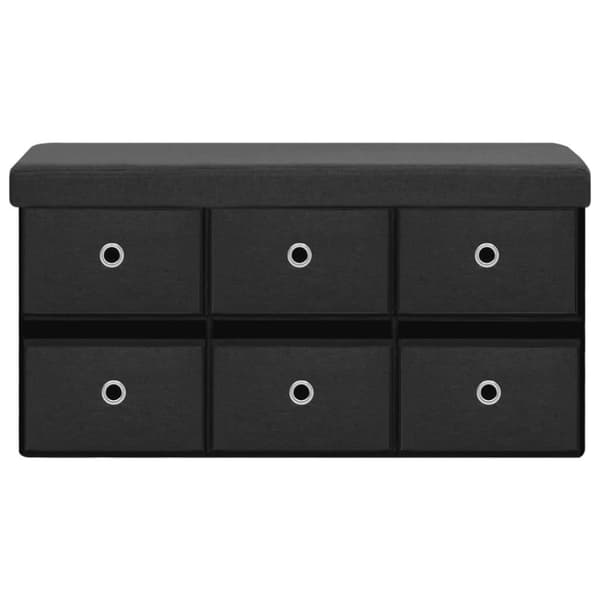 vidaXL foldbar opbevaringsbænk 76x38x38 cm kunstlærred sort