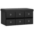 Miniatyrbillede 1 af 11: vidaXL foldbar opbevaringsbænk 76x38x38 cm kunstlærred sort