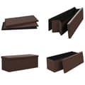 Miniatyrbillede 7 af 10: vidaXL foldbar opbevaringsbænk PVC brun