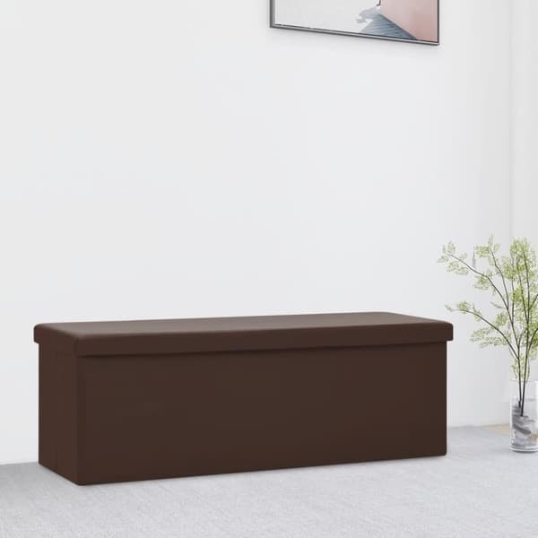 vidaXL foldbar opbevaringsbænk PVC brun