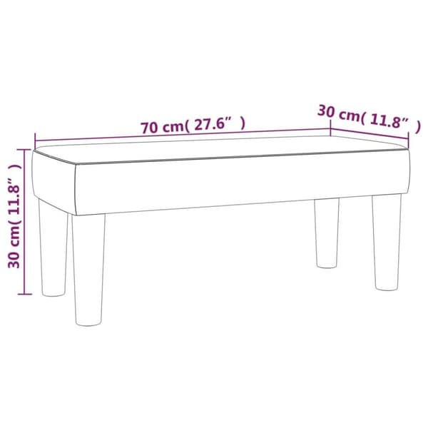 vidaXL Bänk ljusgrå 70x30x30 cm sammet