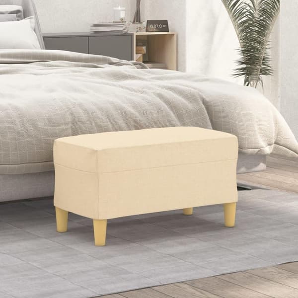 vidaXL Bänk gräddvit 70x35x41 cm tyg