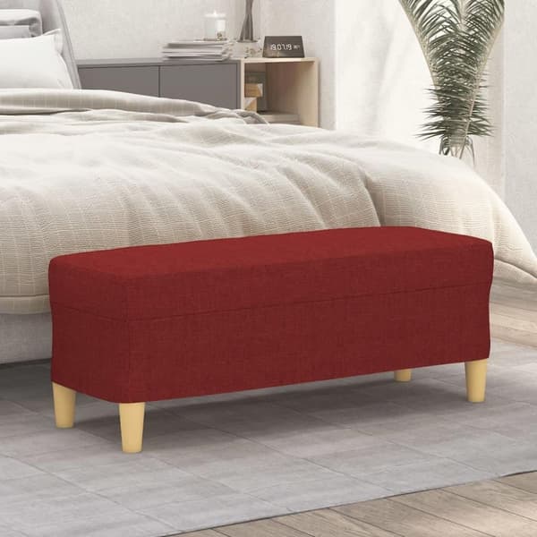 vidaXL Bänk vinröd 100x35x41 cm tyg