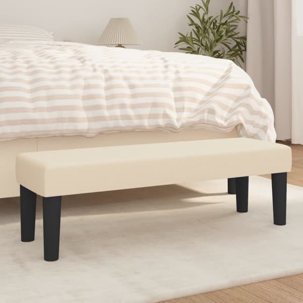 vidaXL bænk 100x30x30 cm stof cremefarvet