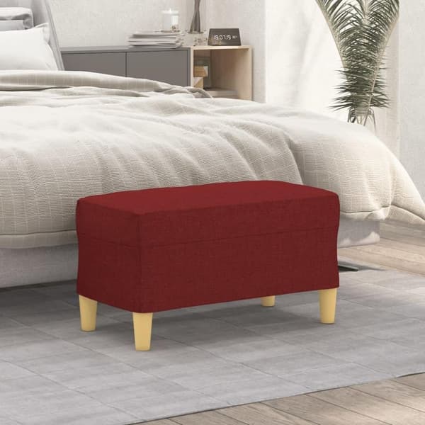 vidaXL bænk 70x35x41 cm stof vinrød