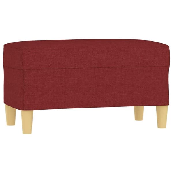 vidaXL bænk 70x35x41 cm stof vinrød