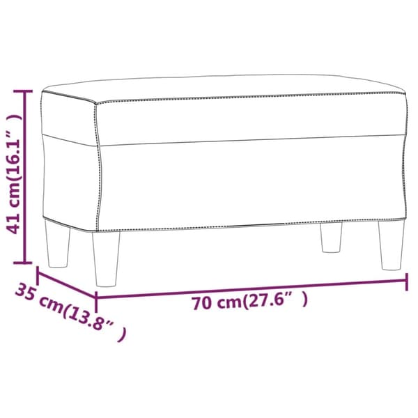 vidaXL bænk 70x35x41 cm stof brun
