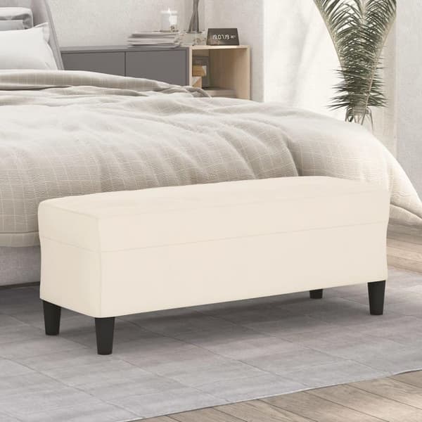 vidaXL bænk 100x35x41 cm velour cremefarvet