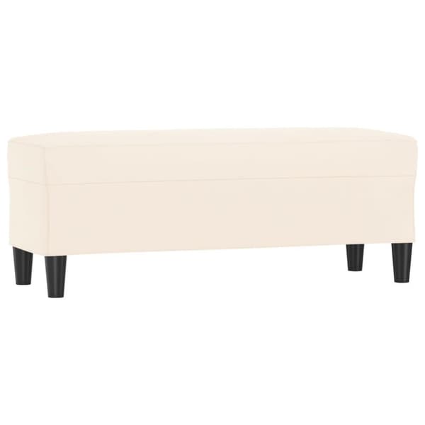 vidaXL bænk 100x35x41 cm velour cremefarvet