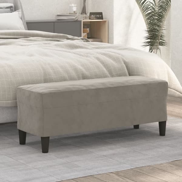 vidaXL Bänk ljusgrå 100x35x41 cm sammet