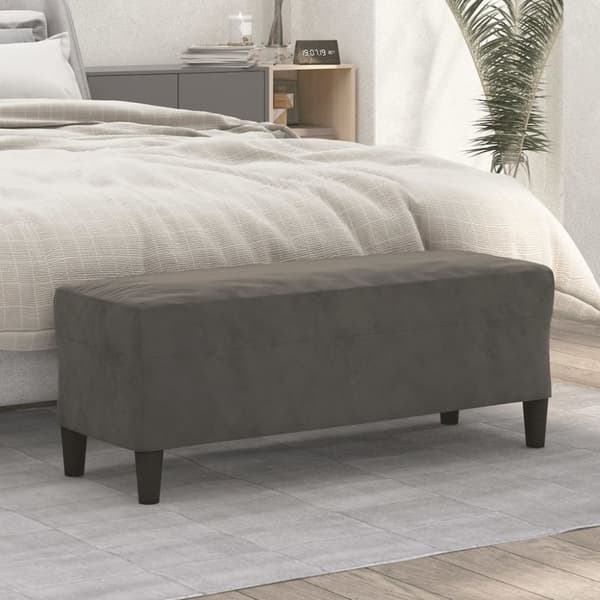 vidaXL Bänk mörkgrå 100x35x41 cm sammet