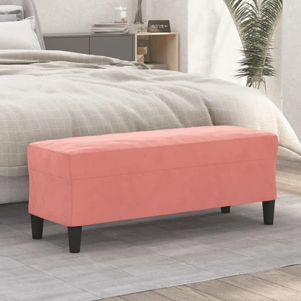 vidaXL Bänk rosa 100x35x41 cm sammet