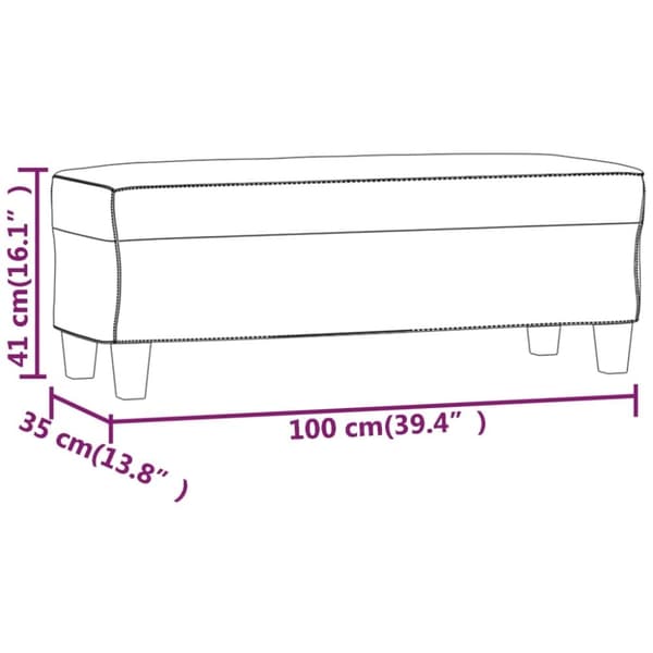 vidaXL Bänk svart 100x35x41 cm konstläder