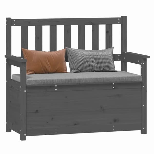 vidaXL Penkki harmaa 112,5x51,5x96,5 cm täysi mänty