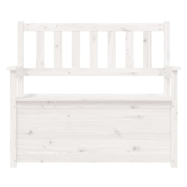 vidaXL bænk 112,5x51x,5x96,5 cm massivt fyrretræ hvid