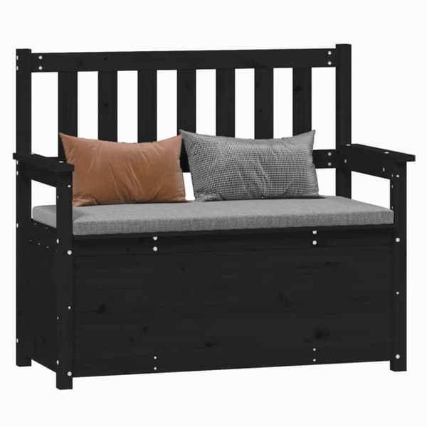 vidaXL bænk 112,5x51,5x96,5 cm massivt fyrretræ grå