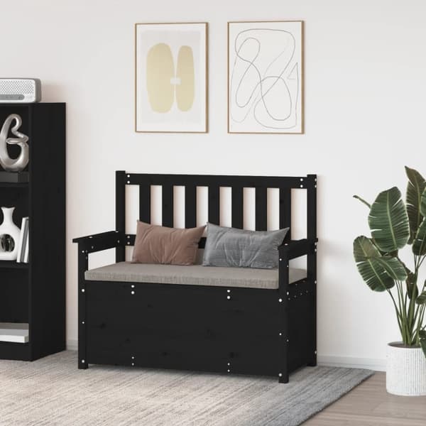 vidaXL bænk 112,5x51,5x96,5 cm massivt fyrretræ grå