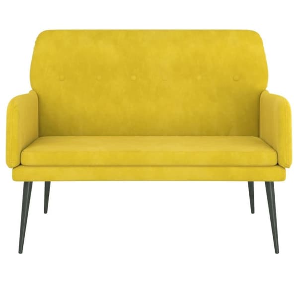 vidaXL Bänk gul 108x79x79 cm sammet