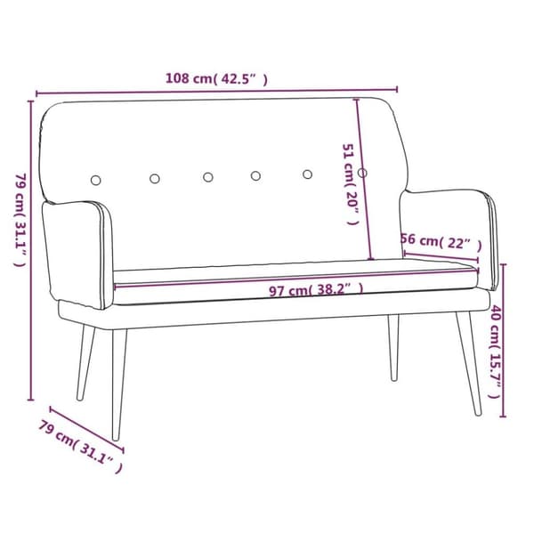 vidaXL Bänk gul 108x79x79 cm sammet