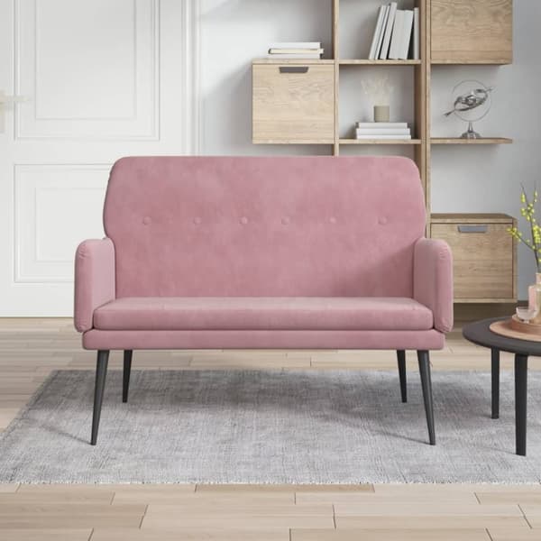 vidaXL Bänk rosa 108x79x79 cm sammet