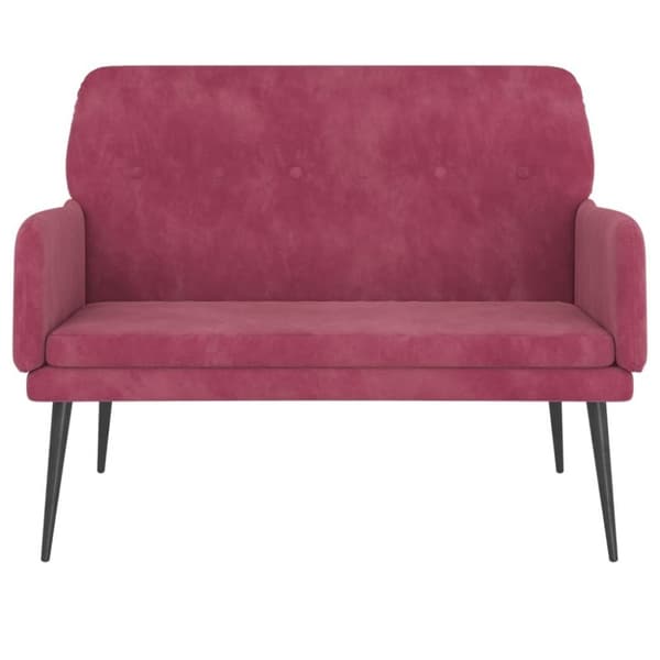 vidaXL Bänk vinröd 108x79x79 cm sammet