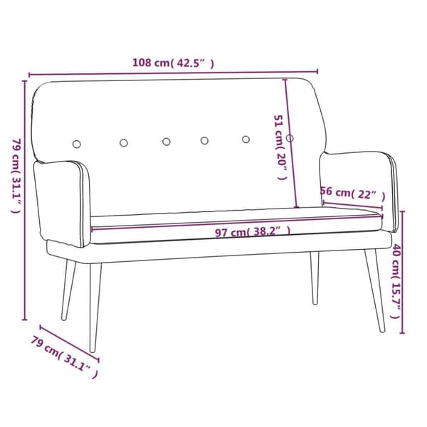 vidaXL Bänk vinröd 108x79x79 cm sammet