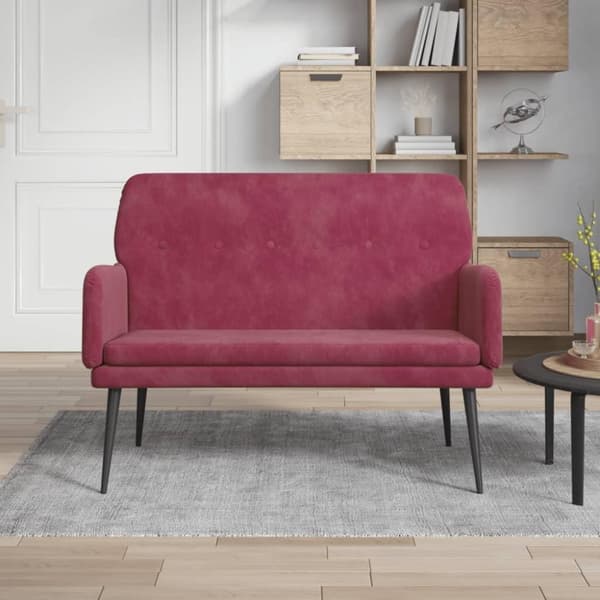 vidaXL Bänk vinröd 108x79x79 cm sammet